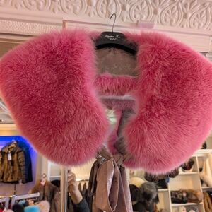 Pink Fox Fur Shrug